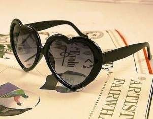 Óculos Coração Lolita Preto