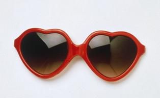 Óculos Coração Lolita Vermelho